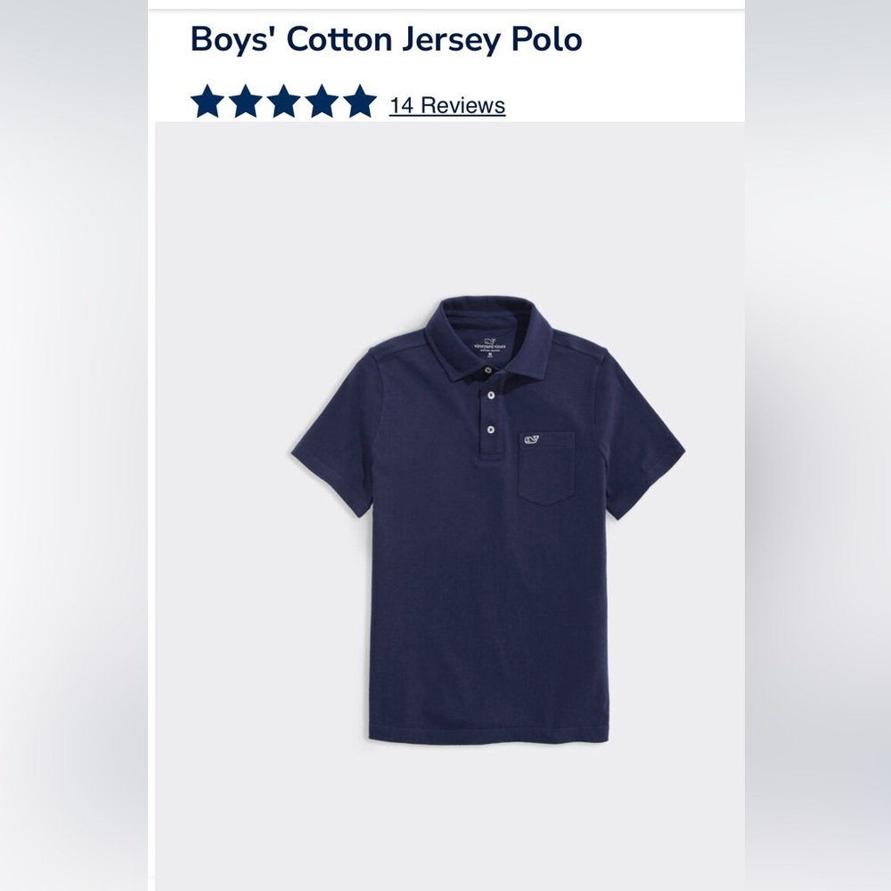Vineyard vines boys cotton jersey polo size L